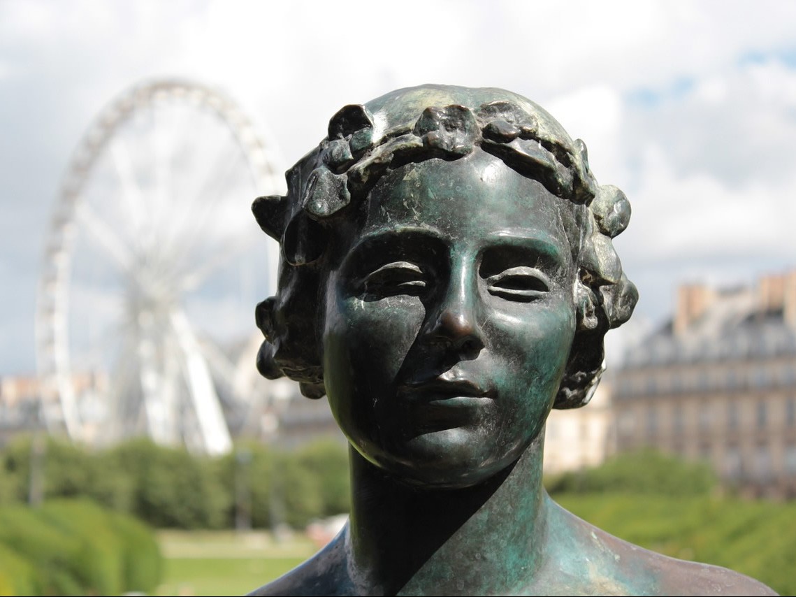 Standbeeld jardin du luxembourg. Een van de meeste bezochte parken in Parijs.